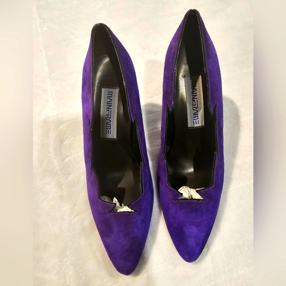 Vintage Suede Pumps Purple Sz 8 NWOT
